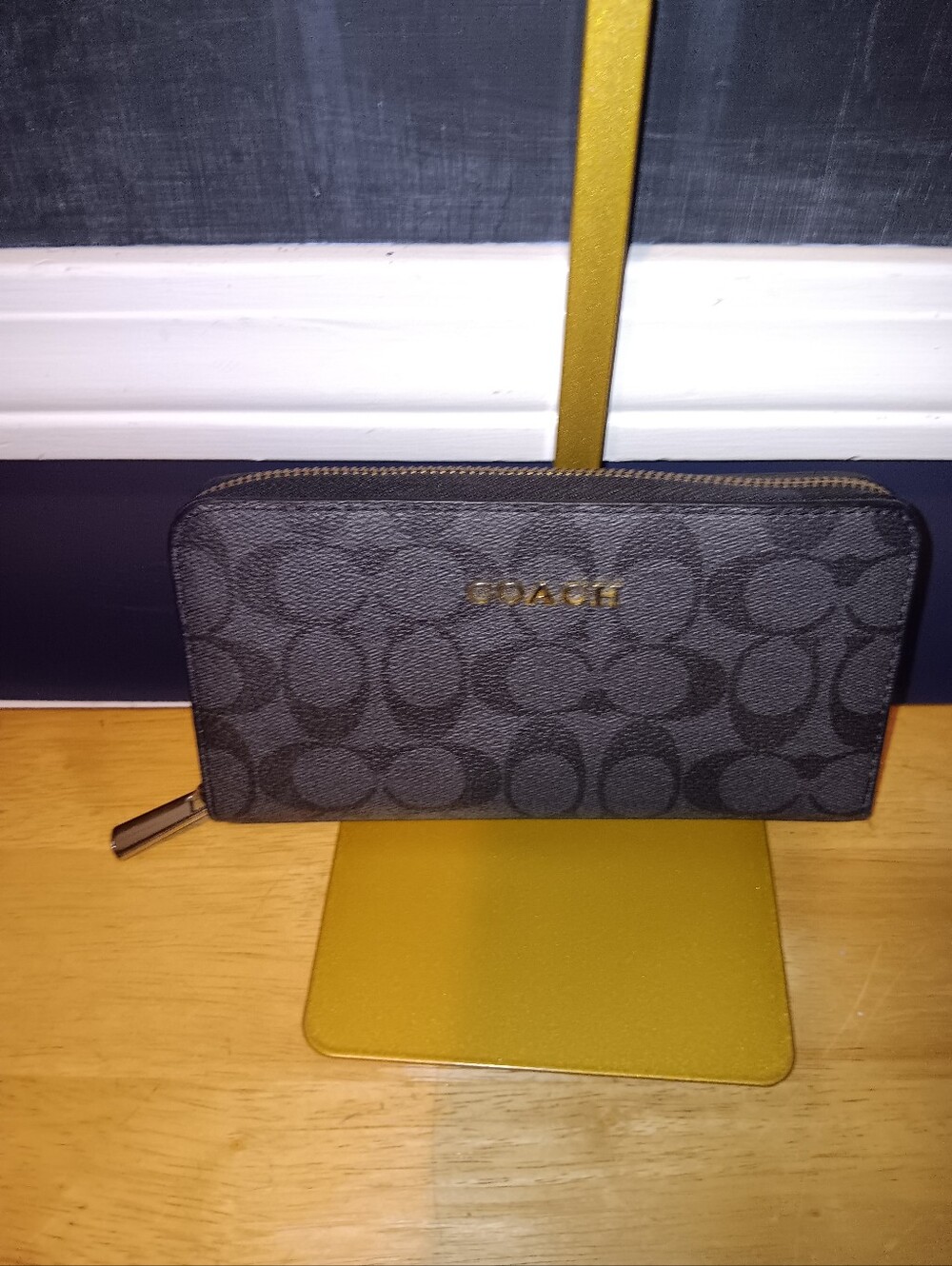 Coach Monogram Signature Zip Wallet